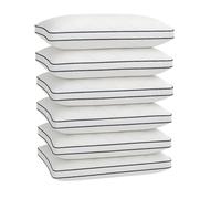 SeventhStitch Pillows 6 Pack Soft Quilted Bed Pillow Side Sleeper Bounce Back Hotel Quality - White Pillows Neck Pillow Shoulder Back Support Firm Machine Washable (4, Quilted Cloud Pillow)
