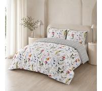 SeventhStitch Printed Duvet Cover Set 3 Piece, 100% Cotton Percale 200 Thread Count Reversible Quilt Covers White | Black | Charcoal Grey | Bedding Sets Double King Super King Size (Super King)