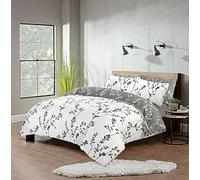SeventhStitch Printed Floral Duvet Cover Set with Pillow Cases 100% Cotton White Grey Reversible Botanical Bedding Sets 200 Thread Count Quilt Covers (Super King, Floral Daisy) (FL-221)
