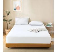 SeventhStitch The Art of Fine Living Fitted Sheet 100% Egyptian Cotton 600 Thread Count 12''/30CM Extra Deep Pocket Bottom Sheets Satin White Grey Luxury Bed Sheets Double King Size (White, King)