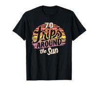 Seventy Trips Around The Sun 70 Year Old Retro 70th Birthday T-Shirt