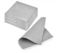 SEVENWELL 50pcs Jewelry Cleaning Cloth Gray Polishing Cloth for Sterling Silver Gold Platinum Small Silver Polish 8x8cm