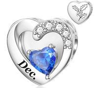 SEVENWELL December Charm Pandora Birthstone Charm S925 Month Flower Holly Xmas Gift