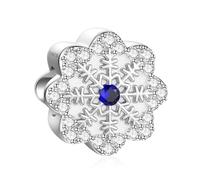 SEVENWELL Snowflake Charm for Pandora Dog Cat Blue Snowflake Dangle Charm Sterling Silver Xmas Gift