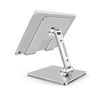 SEVEQIS Monitor Arm, 4.7 10.2 15.6 Inch Metal Desktop Tablet Holder For Monitor Stand Adjustable Universal Cell Phone Holder Stand(Silver big)