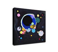 Several Circles Abstract Bauhaus Art by Vassily Kandinsky - Canvas Wall Art Framed Print - Various Sizes ([25cm x 25cm])