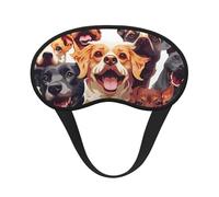Several Dogs of Different Breeds Blackout Sleep Mask - Soft Adjustable Eye Mask for Full Light Blocking, Deep Sleep, Travel & Relaxation
