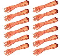 Severed Arm Halloween Prop - Pack of 12-17.5"/45cm Long Fake Severed Arm with Bloody Stump - Adults Halloween Fancy Dress Prop
