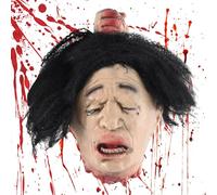 Severed Head - Decapitation, Creepy | Halloween Props Realistic Scary Realistic Hanging Bloody Head With Hair, Creepy Life-Size Bloody Corpse Head