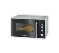 SEVERIN 3-in-1 microwave oven with grill and hot air function, mini oven with 10 power settings, multifunctional microwave with turntable and grill grate, black, MW 7773