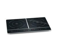 Severin DK 1033 Induction Hob 2 Plates, Scratch-Resistant Glass Ceramic Hobs, Matte, 10 Power Levels, Touch Display, Timer Function, Automatic Shut-Off, 3,400 W, Black, Glass