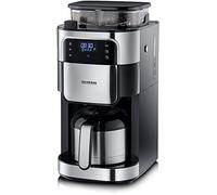SEVERIN KA 4814 Filter Coffee Machine with Stainless Steel Grinder and Thermal Jug, Finest Grinding and Individually Selectable Grinding Degree, 1000 W, for up to 8 Cups/Approx. 1 Litre, Black