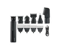 Severin Multi Grooming Set, Hair Clipper, Beard Trimmer, Body Trimmer, Nose Hair Trimmer, Men, Waterproof, Wireless, 90 Min. Battery, 6 in 1, 3/6/9/12 Cutting Lengths, Black, HS 0710