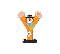 SEVI 81761 Wooden Letter Y 10 cm, Door Letters for Children's Room, ABC Alphabet Educational Toy Made of Wood, Educational Toy for Children from 3 Years, Letter Clowns, Orange, Approx. 10 x 7.5 cm