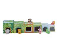 Trudi Wooden Stackable Cubes Sevi Savana – 12 pcs Hand-Painted Multicolour Non-Toxic