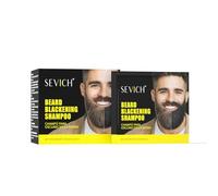SEVICH Beard Dye Shampoo for Men - 5 Minute Gray Coverage, Long-Lasting Natural Black Color with Plant Extracts, Easy Application Travel Size Individual Packets (10 Pack x 15ml)