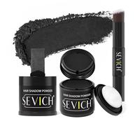 Sevich Hairline Powder 10g 2-Pack with Brush, Instantly Conceals Hair Loss & Thinning, 48H Waterproof Root Touch Up Powder, Natural Hair Shadow Toppers for Women & Men, 2 Box = 5 Boxes,Black