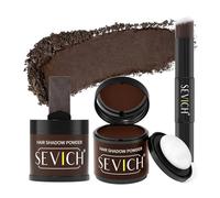 Sevich Hairline Powder 10g 2-Pack with Brush, Instantly Conceals Hair Loss & Thinning, 48H Waterproof Root Touch Up Powder, Natural Hair Shadow Toppers for Women & Men, 2 Box = 5 Boxes,Dark Brown