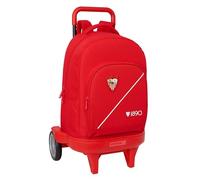 SEVILLA FC - Large Backpack with Wheels, Compact Evolution, Removable, Ideal for Children of Different Ages, Comfortable and Versatile, Quality and Resistance, 33 x 22 x 45 cm