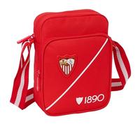 SEVILLA FC - Shoulder Bag with External Pocket, Pencil Case, Shoulder Bag, Comfortable and Versatile, Quality and Resistance, 16 x 6 x 22 cm