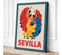 Sevilla Flamenco Vintage Canvas Wall Art Print 30x20 Inch