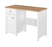sevilla kids computer desk with 1 door 1 drawer in matt white