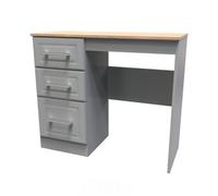 Sevilla Ready Assembled Matt Grey Light Oak Effect 3 Drawer Non-Extendable Medium Dressing Table (H)795mm (W)930mm (D)415mm