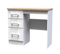 Sevilla Ready Assembled Matt White Light Oak Effect 3 Drawer Non-Extendable Medium Dressing Table (H)795mm (W)930mm (D)415mm