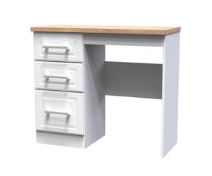 Sevilla Ready Assembled Matt White Light Oak Effect 3 Drawer Non-Extendable Medium Dressing Table (H)795mm (W)930mm (D)415mm