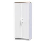 Emeley Ready Assembled 2 Door Wardrobe - White Ash & Oak