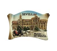 Sevilla Seville Spain 3D Scroll-Shaped Refrigerator Magnet Tourist Souvenirs Resin Magnetic Stickers Fridge Magnet Home & Kitchen Decoration from China