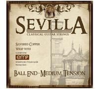 Sevilla Silvered Copper Wrap Coated Classical strings, Ball end Medium Tension