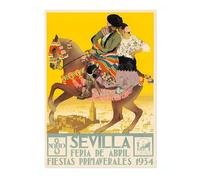 Sevilla, Spain Vintage Spanish Travel Poster, Retro Spain Tourism Print, Decoration Wall Art Seville Landmark Bedroom Decor, A2 (Print Only) - 59.4x42cm