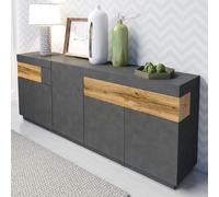 sevilla wooden sideboard with 3 doors in matera and oak