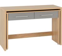 Seville 2 Drawer Slider Computer Desk Grey Gloss Light Oak Office Bedroom