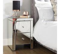 Seville Bedside Cabinet - 2 Drawer - Mirrored