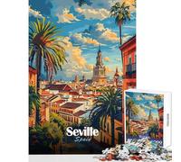 Seville Cityscape 1000 Piece Jigsaws for Adults Puzzle Stimulate Active Brain And Mind Gentle Relaxing Fun Activity (38x26cm)