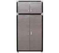 Seville Classics 4 Door Super Size Upright Cabinet with Top Extension 5 Shelves Magnetic Door Retention