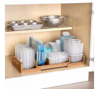 Seville Classics Expandable Cabinet Organizer, Brown Bamboo, 12.83" x 22.5" x 3.23" H