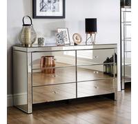 Seville Mirrored 6 Drawer Wide Chest