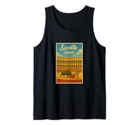 Seville Spain 50s Vintage Retro Travel Poster Art Graphic Tank Top