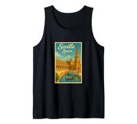 Seville Spain 50's Vintage Travel Tourist Poster Art Graphic Tank Top