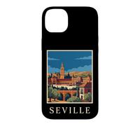 Seville Spain Historic Plaza Retro Travel Graphic Case for iPhone 14 Plus