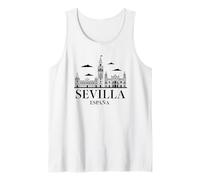 Seville Spain Souvenirs Flag from Sevilla España Bandera Tank Top