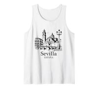 Seville Spain Souvenirs Flag from Sevilla España Bandera Tank Top