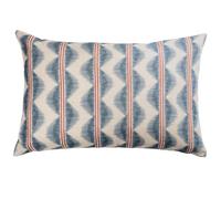 Seville Stripe Linen Blend XL Rectangular Cushion Cover. Indigo Blue and Red Nautical Stripe. Scandi Coastal Linen and Cotton Mix. 23x15" XL Cover Only