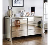 Seville Wide Chest - 6 Drawer - Mirrored