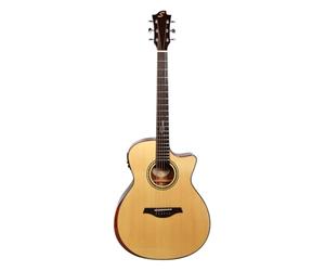 Sevinia Signature Series Electro-Acoustic Guitar | All-Solid Body, Solid Spruce Top with Mahogany Back & Sides, Tuner, 3 Band EQ, Supplied with Padded Gig Bag & Strap | Body style: Grand Auditorium
