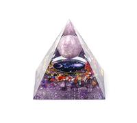 SEVNPRIME Handmade Constellation Crystal Pyramid Unique Positive Energy Orgonite Pyramid Decoration Libra Amethyst Crystal Pyramid Ornaments for Office/Living Room/Bedroom/Yoga(Libra)