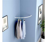 SEVOLY Wardrobe Assistant Corner Hanging Bar, Heavy Duty Industrial Pipe Garment Rack,Wall Mounted Corner Clothing Rack,Clothes Hanger Pole,for Office Entryway Bedroom,White,40x40cm